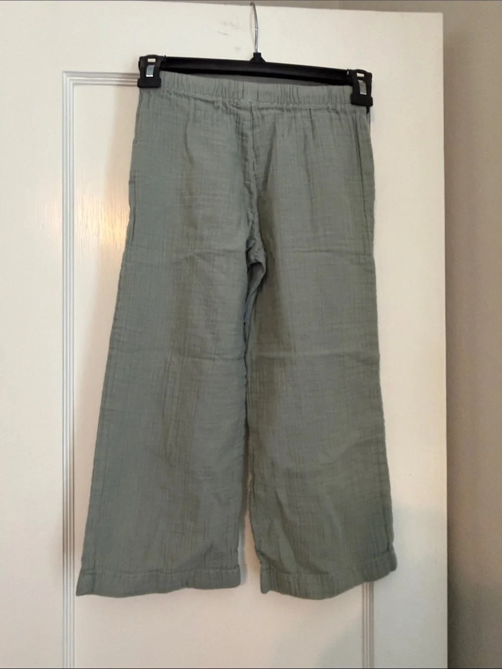 GAP Cotton Gauze Wide-Leg Pants - Sage